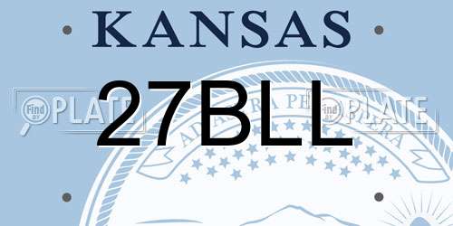 27BLL Kansas License Plate