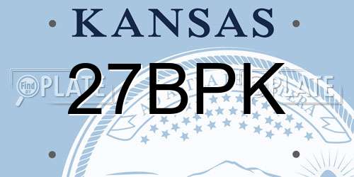 27BPK Kansas License Plate