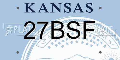 27BSF Kansas License Plate