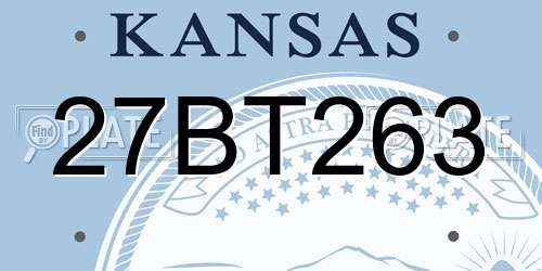 27BT263 Kansas License Plate