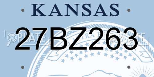 27BZ263 Kansas License Plate