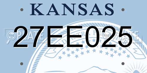 27EE025 Kansas License Plate