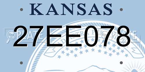 27EE078 Kansas License Plate