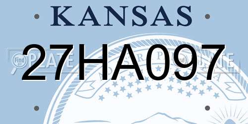 27HA097 Kansas License Plate