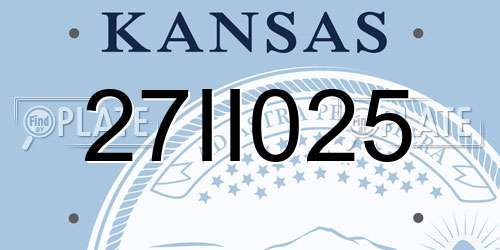 27II025 Kansas License Plate