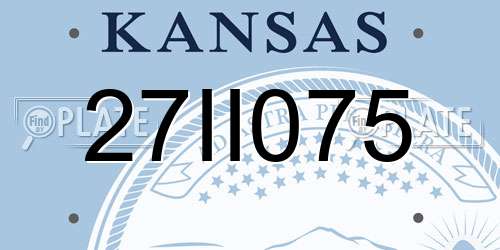27II075 Kansas License Plate