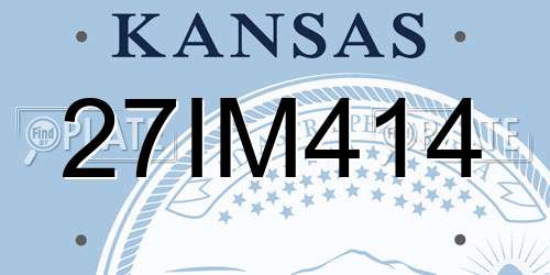 27IM414 Kansas License Plate