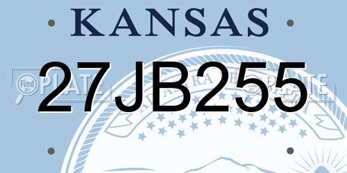 27JB255 Kansas License Plate