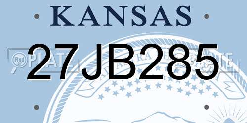 27JB285 Kansas License Plate