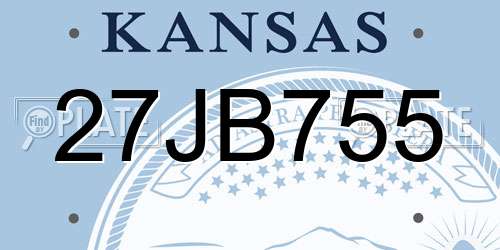 27JB755 Kansas License Plate