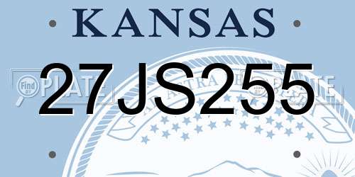 27JS255 Kansas License Plate
