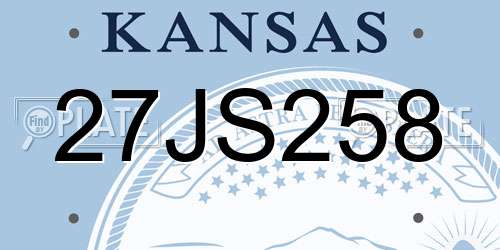 27JS258 Kansas License Plate