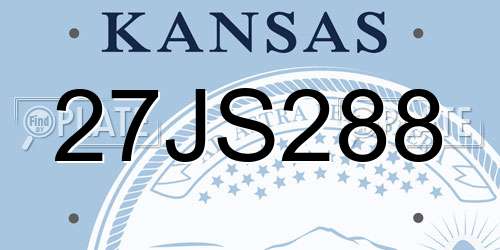 27JS288 Kansas License Plate