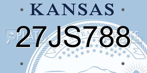 27JS788 Kansas License Plate