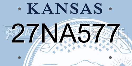 27NA577 Kansas License Plate
