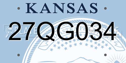 27QG034 Kansas License Plate