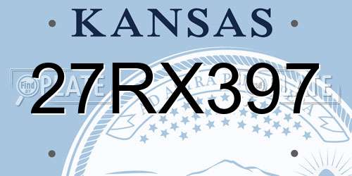 27RX397 Kansas License Plate