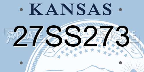 27SS273 Kansas License Plate
