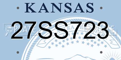 27SS723 Kansas License Plate