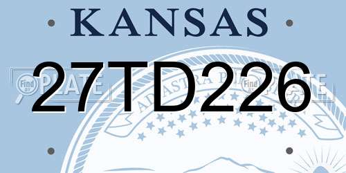27TD226 Kansas License Plate