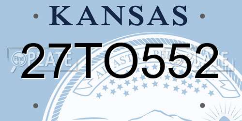 27TO552 Kansas License Plate