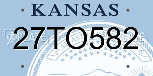 27TO582 Kansas License Plate