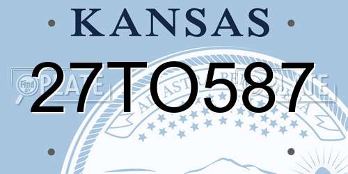 27TO587 Kansas License Plate