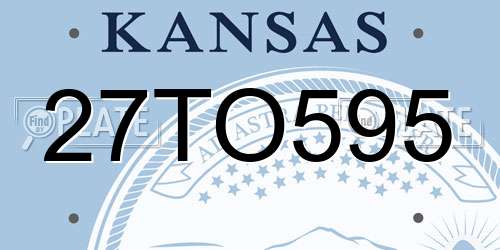 27TO595 Kansas License Plate