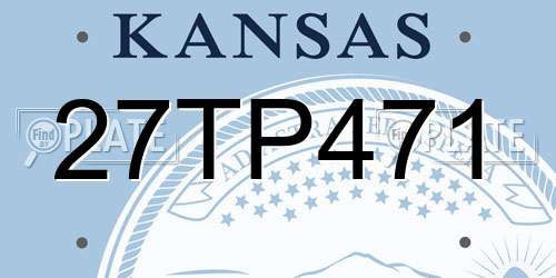 27TP471 Kansas License Plate