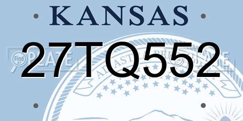 27TQ552 Kansas License Plate