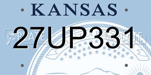 27UP331 Kansas License Plate