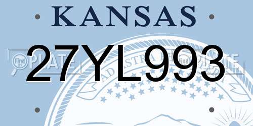 27YL993 Kansas License Plate