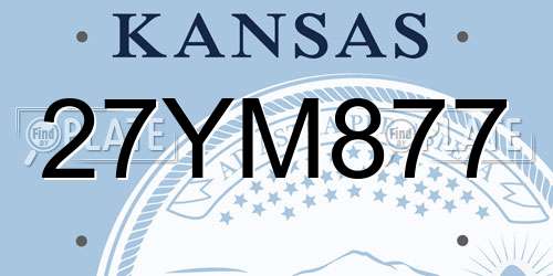 27YM877 Kansas License Plate