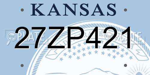 27ZP421 Kansas License Plate