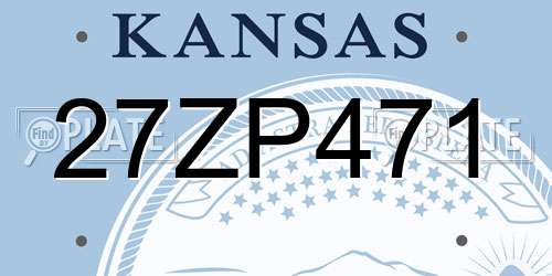 27ZP471 Kansas License Plate