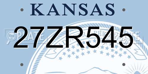 27ZR545 Kansas License Plate