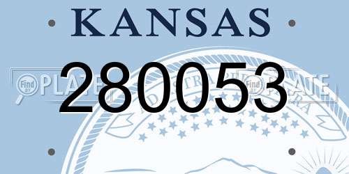 280053 Kansas License Plate