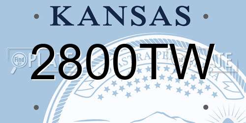 2800TW Kansas License Plate