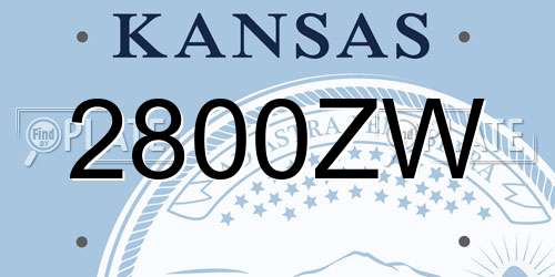 2800ZW Kansas License Plate