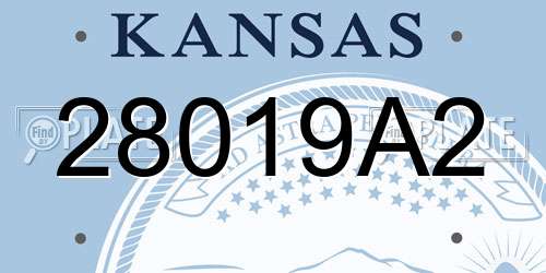 28019A2 Kansas License Plate