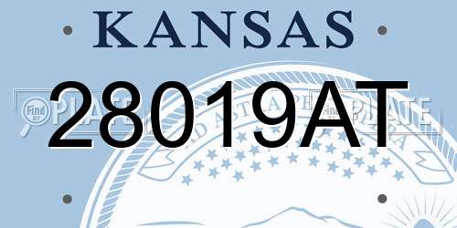 28019AT Kansas License Plate