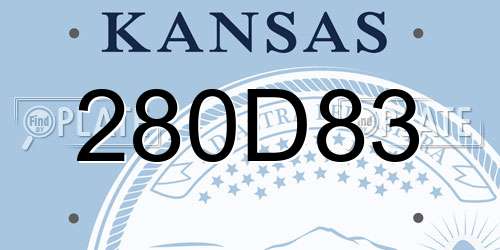 280D83 Kansas License Plate