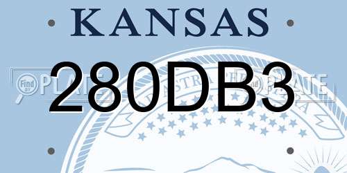 280DB3 Kansas License Plate
