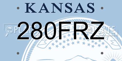 280FRZ Kansas License Plate