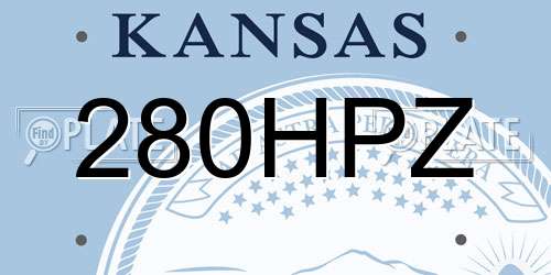 280HPZ Kansas License Plate