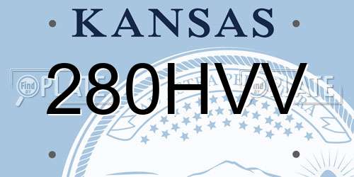 280HVV Kansas License Plate