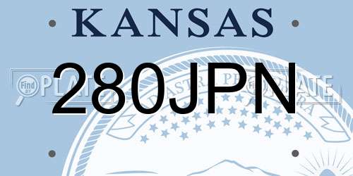 280JPN Kansas License Plate