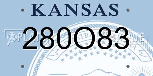 280O83 Kansas License Plate