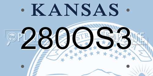 280OS3 Kansas License Plate