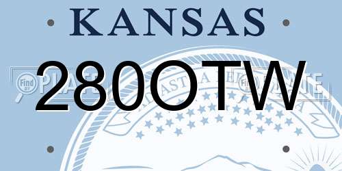 280OTW Kansas License Plate